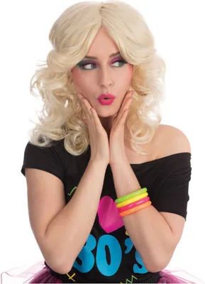 Produktbild von Set von 4 Neon-Armbändern aus den 80ern als Kostümzubehör
