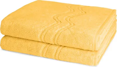 Produktbild von Ross Cashmere feeling 2 X Duschtuch im Set Walkfrottee aus Baumwolle 520 g/m², Weich saugstark mit Aufhänger Kordel, Wellenmuster und gewebte Bordüre elegant