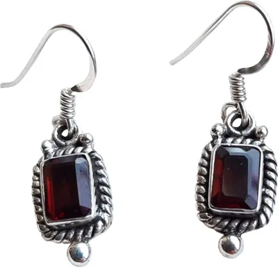 Produktbild von Damen Edelstein Ohrringe Granat aus 925 er Sterling Silber