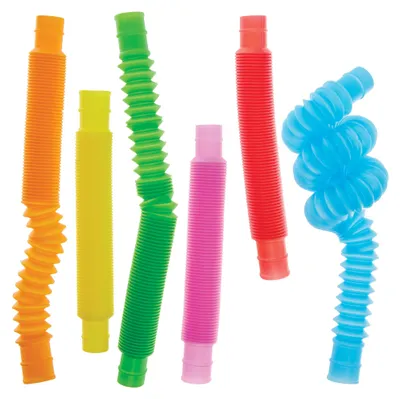 Produktbild von Baker Ross FN225 Pop Tube Zappelspielzeug – 12er-Pack, lustiges Fidget-Spielzeug