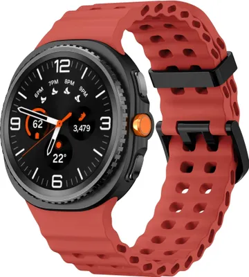Produktbild von Strap-it Ocean Silikonarmband mit Schnallenverschluss - passend für Samsung Galaxy Watch 8 - 40mm / Galaxy Watch 8 - 44mm / Galaxy Watch 8 Classic (rot)
