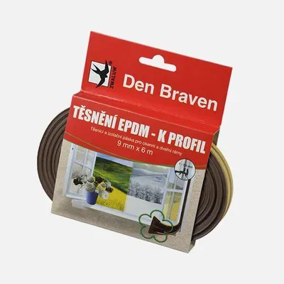Obrázek produktu pro Těsnicí profily Den Braven z EPDM pryže K-profil 9 x 4 mm – 100 m hnědá