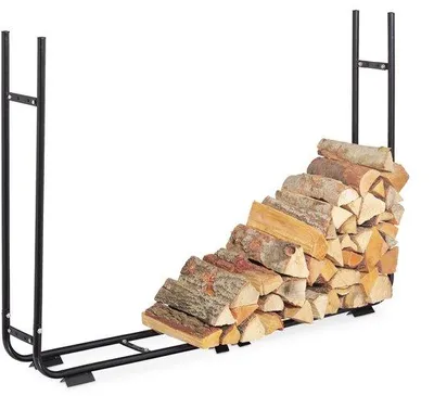 Produktbild von Famanu Holzlagerung - Verstellbares Stahlregal für Brennholz, schwarz, 106 x 148-220 x 22 cm