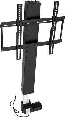 Image de Support TV électrique au sol - Fixation au sol - Réglage motorisé de la hauteur - 98-168 cm - Télécommande - Pour téléviseurs de 66 à 145 cm, max. 50 kg - Prise UE 220 V - Noir