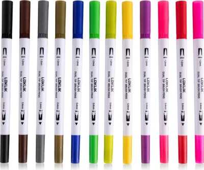 Immagine prodotto di Loklik SG-KZJPJ-0001-US-L-B2B, 1 pezzo(i), Colori misti, Punta a pennello, Verde, Bianco, Bianco, Rotondo