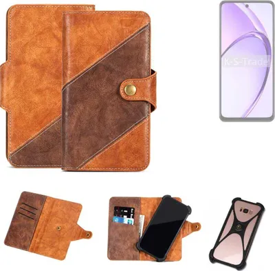 Produktbild von K-S-Trade Handyhülle Schutzhülle Bookstyle Case Wallet-Case kompatibel mit Oppo A3x PKD130 Cover Klapphülle Kantenschutz Smartphone dunkelbraun