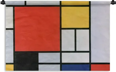 Produktbild von MuchoWow® Wandteppich Wandbehang Kunst - Mondrian - Alte Meister 90x60 cm Tapisserie Dekoration Wandtuch - Wandskulpturen - Bildteppich