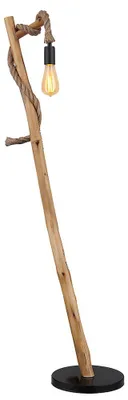 Produktbild von Beistellleuchte, Holz, braun, schwarz, Hanfseil, H 150 cm