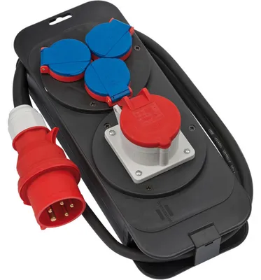 Image de Brennenstuhl 1151600010 power distribution unit (PDU) 4 AC outlet(s) Black, Blue, Red