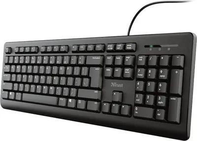 Immagine prodotto di Trust TK-150, Dimensioni complete (100%), Cavo, USB, Interruttore a membrana, QWERTY, Nero