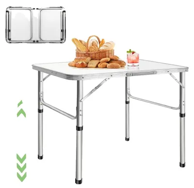 Immagine prodotto di Tavolo da picnic pieghevole, regolabile in altezza, dal design leggero, 75 x 55 x 70/33 cm