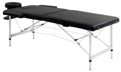 Image de Table de massage pliable portable + housse de transport charge max. 225 Kg hauteur ršŠglable 210 x 90 cm noir