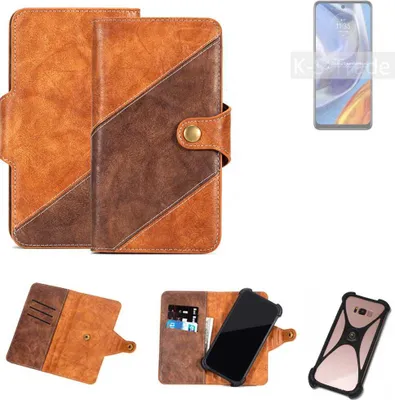 Produktbild von K-S-Trade Handyhülle Schutzhülle Bookstyle Case Wallet-Case kompatibel mit Motorola Moto E32s Cover Klapphülle Kantenschutz Smartphone dunkelbraun