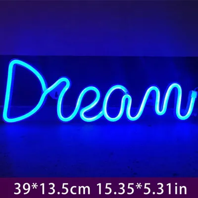 Obrázok produktu pre LED neonová písmenová lampa – nástenná tabuľka – nabíjanie cez USB – dekorácia na párty/svadbu/narodeniny – modrá