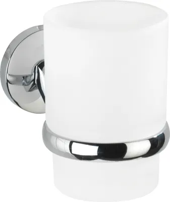 Obrázok produktu pre WENKO Hrnček na zubné kefky Držiak na kefky Kúpeľňové doplnky CUBA Silver White