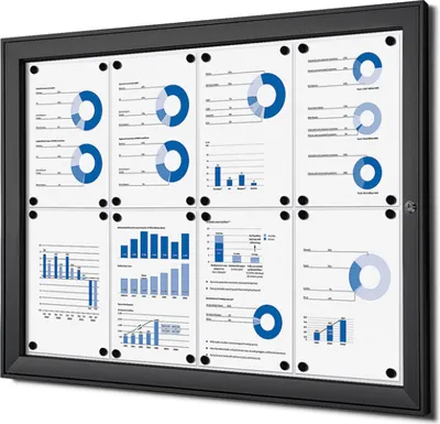 Produktbild von Showdown Schaukasten für Innen und Außen SCS - 8x DIN A4 - Aluminium - Schwarz