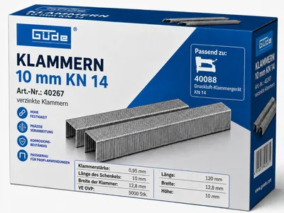 Produktbild von Güde Tacker Klammern 10 mm x 12,8 mm für KN 14, 5000 Stk.