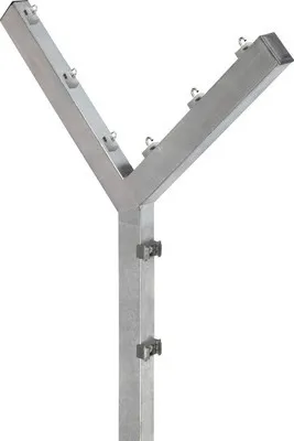 Produktbild von Y-Pfostenaufsatz für Pfosten 60 x 40 mm inkl. 6 Drahthalter und Pfostenabdeckung verzinkt