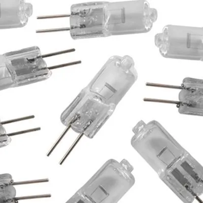 Produktbild von 10x DC 12V Halogenbirnen GY6.35 / G6.35 50W dimmbar warmweiß 2700K 2 Pin transparente Kapselbirne für Kronleuchter,Schreibtischlampe,Hängelampe,Hängelampe