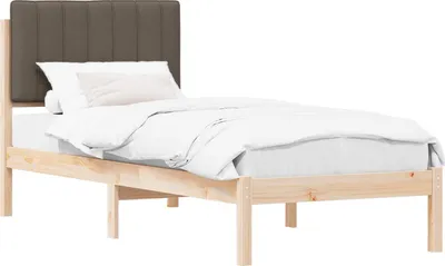 Produktbild von Bettgestell mit gepolstertem Kopfteil Taupe 75 x 190 cm