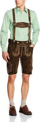 Produktbild von Stockerpoint Hirschlederhose Lederhose Leder Hose kurz H-Träger Trachtenhose Grösse 54