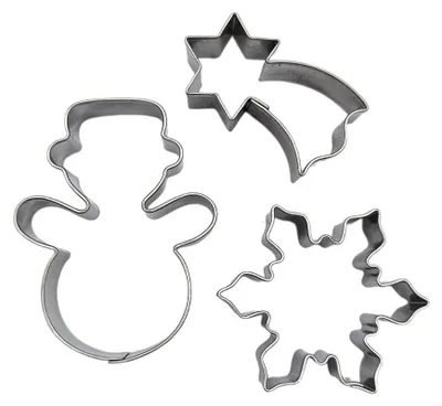 Produktbild von Ausstechformen Set 3er Schneemann + Schneeflocke + Komet 43 – 60 mm