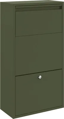 Obrázek produktu pro vidaXL Schránka na balíky s úložným prostorem olivově zelená 44 x 22 x 82 cm ocelová