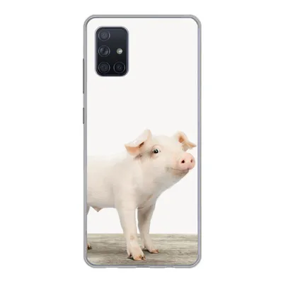 Produktbild von MuchoWow® Handyhülle Schutzhülle Hülle für Samsung Galaxy A71 Ferkel - Groß - Tiere - Rosa - Jungen - Mädchen - Kinder Silikon Softcase Handy Hülle - Kartenbesitzer