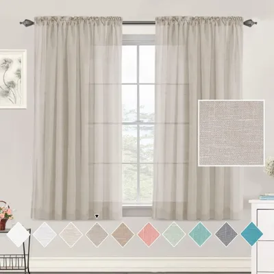 Immagine prodotto di Tende in lino semitrasparenti - Set di 2 - 100 x 150 cm