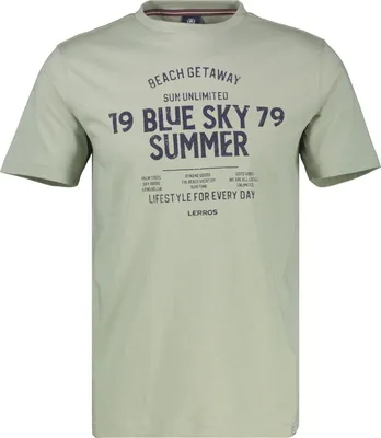 Produktbild von LERROS T-Shirt mit O-Neck und Brustprint aus Jersey-Baumwolle