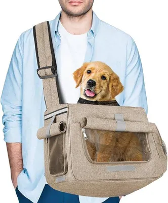 Immagine prodotto di Zaino per cani, portata 9 kg, borsa traspirante, cani, zaino scolastico, regolabile, per escursioni, attività all'aperto, gite, color kaki