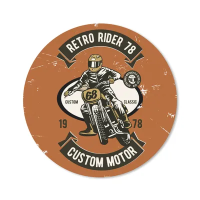 Produktbild von MuchoWow® Mauspad Mousepad Motorrad - Mann - Retro 50x50 cm - Mousepads - Maus Mat - Pad - Mausunterlage - Vinyl