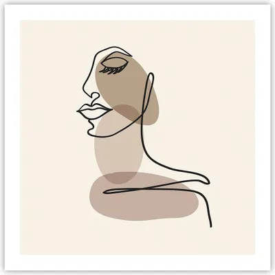 Produktbild von Poster - Poster ohne Rahmen - Zeichnung einzeilig Frau - 60x60 cm - Wand Bild - Wanddeko - Wandbilder - Kunstposter - Wandposter - Bilder - Kunstdruck - Wanddekoration - Wandbild - P2XAC60x60-4612