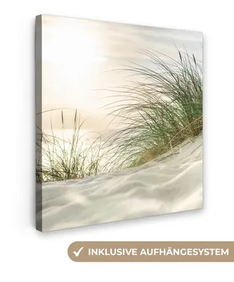 Produktbild von MuchoWow® - Leinwandbilder - Dünen am Wattenmeer, Wandbild, Wanddeko Bilder Wohnzimmer, 50x50cm
