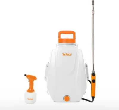 Produktbild von Toolland Set elektrischer Sprühgeräte – 12L Rückenspritze mit Teleskoplanze + 1L Handsprüher mit