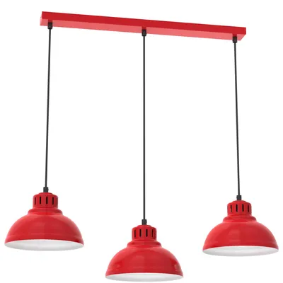 Immagine prodotto di Luminex lampada a sospensione Sven a tre lampadine in acciaio rosso E27 lampada a soffitto apparecchio di illuminazione