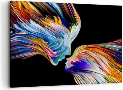 Produktbild von Bild auf Leinwand - Leinwandbild - Abstraktion modern - 100x70cm - Wand Bild - Wanddeko - Leinwanddruck - Bilder - Kunstdruck - Wanddekoration - Leinwand bilder - Wandkunst - AA100x70-3709