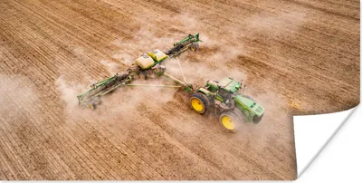 Produktbild von MuchoWow® Poster Traktor - Feld - Bauernhof - Landwirt - Grün 160x80 cm - Foto Poster