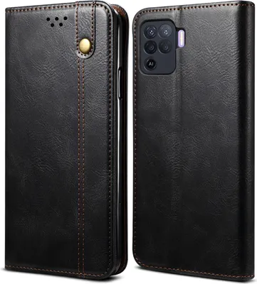 Produktbild von OPPO A94 4G Hülle, LaimTop Leder Flip Brieftasche Schutzhülle für OPPO A94 4G Schwarz