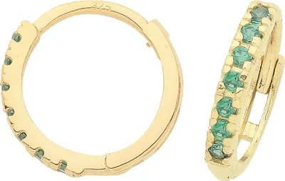 Produktbild von Atemberaubende 9 Karat (375) Gold Damen - Paar Creolen mit Zirkonia - 11mm*2mm; TRS37502