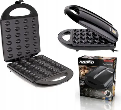 Produktbild von Mesko Home MS 3041, 24 Waffel(n), Ellipse, Schwarz, Bakelit, 1600 W, 220 - 240 V