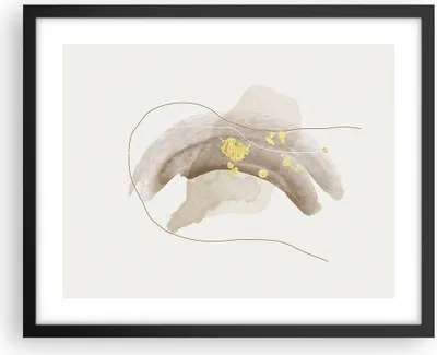 Produktbild von Gerahmtes Poster - Schwarzer Rahmen - Braun Abstraktion Gold - 50x40 cm - Wand Bild - Wanddeko - Wandbilder - Kunstposter - Wandposter - Bilderrahmen - Bilder - Kunstdruck - P2BAA50x40-4910
