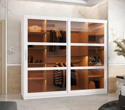 Produktbild von Kleiderschrank KATIE 3 - 200 cm, weiß/silber