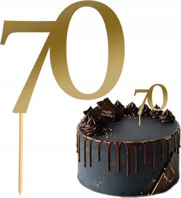 Immagine prodotto di Cake topper decorazione numero 70 figura compleanno anniversario ORO