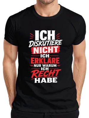 Obrázek produktu pro Tričko s nápisem "Ne diskutuji, pouze vysvětluji", sarkastické, pánské, černé, velikost XL