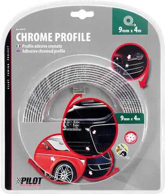 Obrázek produktu pro Verchromtes Klebeprofil - 4 m - 9 mm