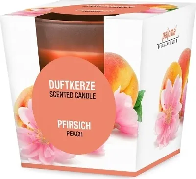 Produktbild von Duftkerze im Glas Pfirsich ca 25 Std. Brenndauer Pajoma