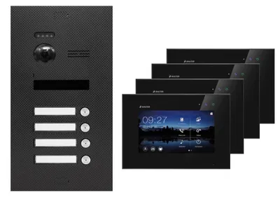 Produktbild von Videosprechanlage BALTER EVO 2-Draht BUS für 4-Familienhaus Schwarz-Karbon-Graphit