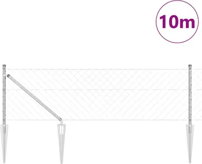 Zdjęcie produktu dla VidaXL, ogrodzenie z drutu kolczastego, 10 x 0,8 m, stal ocynkowana, siatka