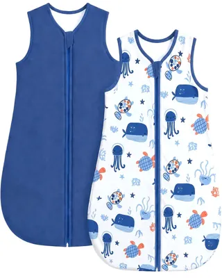 Imagen del producto de Saco de dormir para bebé, 0,5 TOG, para bebés de 12 a 18 meses, 100% algodón, transpirable, ideal para los meses cálidos
